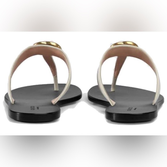 NEW GUCCI Marmont GG Thong Leather Flip Flop Sandals (37.5 / 7.5) - Picture 5 of 6